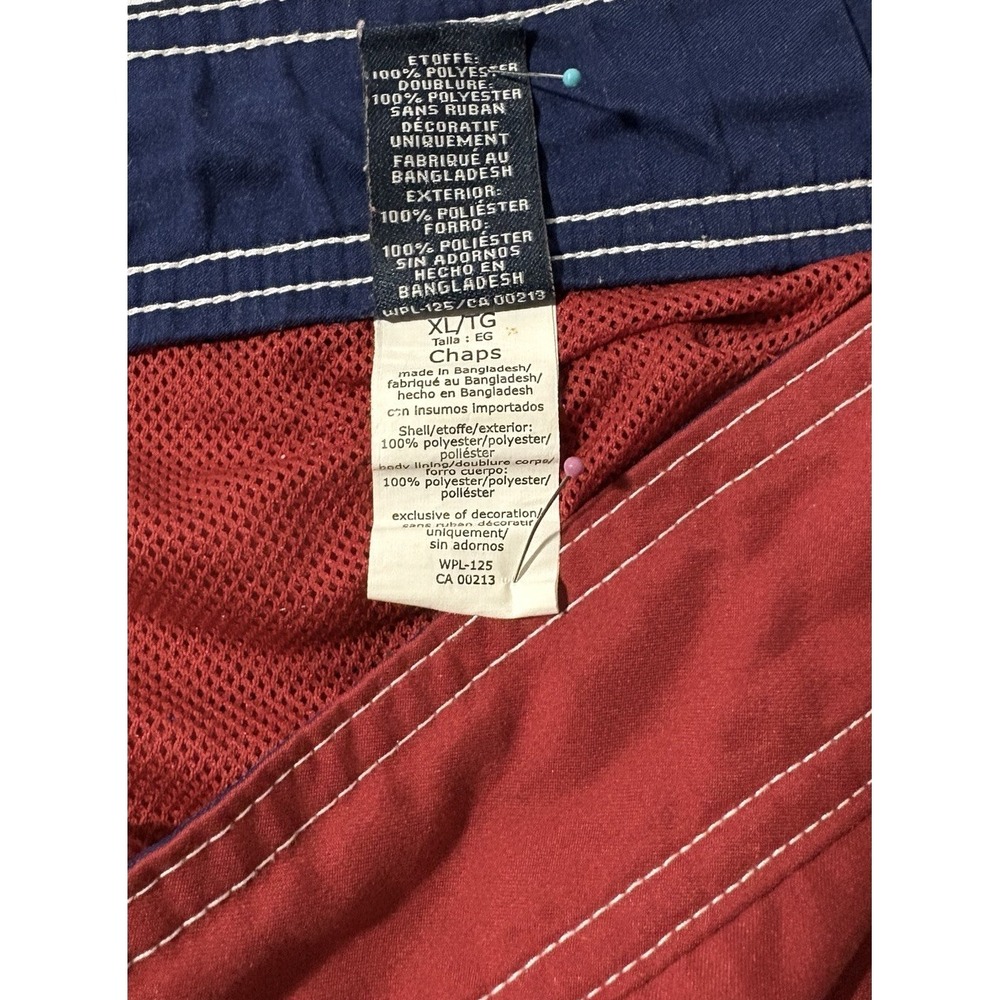 CHAPS Red White & Blue Stripe Mesh Lined Swim Trunks Mens Size XL Vtg Classic - Picture 11 of 13